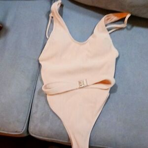 Peach Onepiece Swimsuit with belt